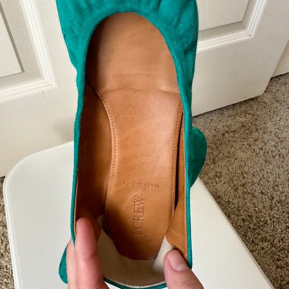 J. Crew Suede Ballet Flats in Green Size 8 - Picture 4 of 12